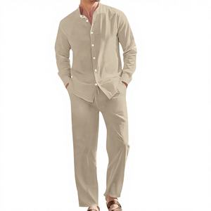 <span class=keywords><strong>Completo</strong></span> da <span class=keywords><strong>Uomo</strong></span> Primaverile 2026 per Commercio Estero Transfrontaliero, 100% Fibra di Bambù, Casual, Tinta Unita, con Strass, Due Pezzi, Collo Alto, Manica Lunga - Product Image 1