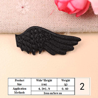 Patchs brodés en forme d'ailes d'ange noires et blanches, à coller sur les vêtements, patch décoratif pour vestes, jeans, sacs, bricolage