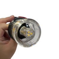 Feu de Navigation LED Multidirectionnel 5" 12-24V 3W, Projecteur de Poteau Noir pour Bateau Kayak et Accessoires Marins
