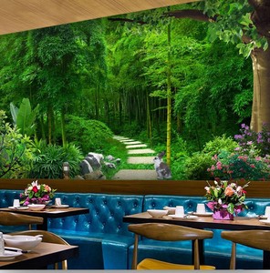 5D Jungle Chemin Forêt Nature Papier Peint Bambou Forêt Paysage Hôtel Hot Pot Restaurant Restauration Rapide Restaurant Revêtement <span class=keywords><strong>Mural</strong></span> - Product Image 3