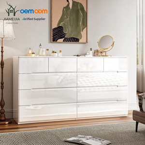 Cómoda Moderna de Lujo con 10 Cajones en Blanco Brillante para Dormitorio - Product Image 1