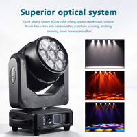 Mini Luz de Escenario Bee Eye 7x40W RGBW LED con Zoom, Beam y Wash, Cabezal Móvil con Control de Punto y Pantalla LCD para DJ, Discoteca, Club y Fiestas