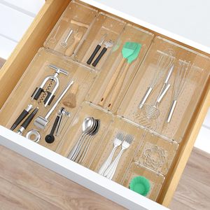 25 PCS Clear <b>Plastic</b> Drawer Organizer Set Desk Organizers and Storage <b>Bins</b> for Makeup Jewelry Gadgets - Product Image 6