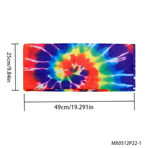 PESENAR 1960s Style arc-en-ciel Tie Dye bandeau pour rétro Hippie Costume accessoire de fête - Product Image 3