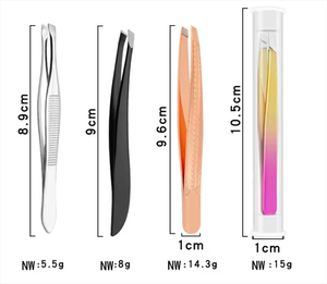 Wellflyer cao cấp thép không gỉ nghiêng tip nhíp lông mày công cụ làm đẹp cho lông mi tóc và râu loại bỏ - Product Image 2