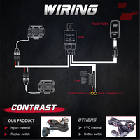 2 Leads LED Work Light Pods avec relais et fonction marche-arrêt Interrupteur de qualité pour phares antibrouillard et klaxon LED Strip Wire Harness