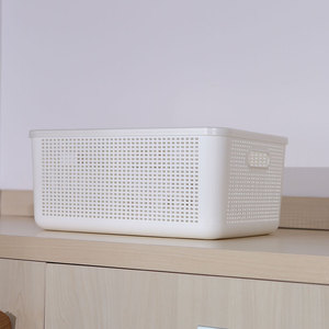 Caja de almacenamiento para dormitorio, cesta tejida apilable de alta calidad, juguetes, ropa, maquillaje, contenedor de almacenamiento de plástico - Product Image 3