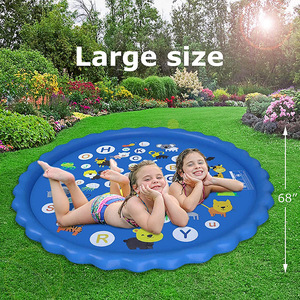 Spray Water <b>Play</b> Mat 1.7M Dark Blue Alphabet Animal Design Outdoor Summer Fun For Kids <b>5</b>-7 Years Unisex - Product Image 4