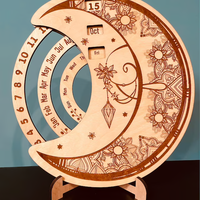 Vente en gros de bureau personnalisé gravé au laser calendrier perpétuel circulaire jour mois année calendrier éternel en bois pour la décoration