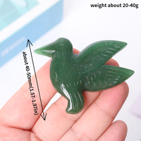 Figurine d'oiseau en cristal de guérison en gros, sculpture de colibri en pierre précieuse naturelle sculptée pour cadeaux