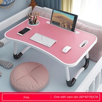 Bureau d'ordinateur portable multifonctionnel avec pieds en métal, tiroir et support pour téléphone, petite table de lit simple, table pliante pour dortoir