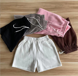 Pantalones Cortos <span class=keywords><strong>de</strong></span> Felpa 100% Algodón con Logotipo Personalizado, 330 g/m², Gruesos, para <span class=keywords><strong>Invierno</strong></span>, Mujer, Lisos, Casuales, Diseño Clásico Básico, Ropa <span class=keywords><strong>de</strong></span> Estar por Casa - Product Image 4