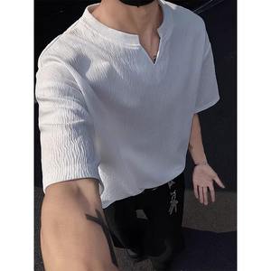 Camiseta sin Mangas con Cuello Redondo, Estilo Casual y Holgado para Hombre, Tejido Grueso, Estilo Vintage, Texturizado, para Primavera y Verano - Product Image 6