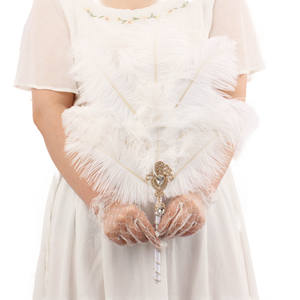 Bouquet de mariée Vintage en plumes d'autruche des années 1920, Bouquet de demoiselle d'honneur en cristal 20s Gatsby Bouquet de <span class=keywords><strong>mariage</strong></span> à clapet - Product Image 5