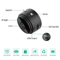 Caméra de vision nocturne HD 1920p avec capteur CMOS, carte mémoire et Wi-Fi pour la surveillance à distance des activités sportives et domestiques en extérieur
