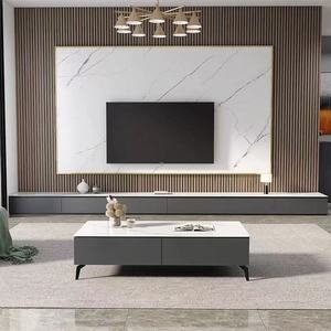 Tùy chỉnh thiết kế toàn bộ Treo Tường TV đơn vị đứng thông minh đồ nội thất phòng khách màu xám hiện đại Tủ TV - Product Image 3