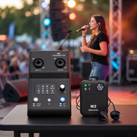 Sistema de Monitoreo Inalámbrico Intraural MX-M2 de 2.4GHz, Equipo Transmisor/Receptor de Sonido Estéreo/Mono Portátil para Músicos de Escenario