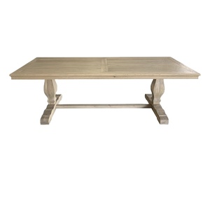 Hamptons Style Furniture Oak Wood Industrial Rustic Trestle <strong>Table</strong> Extending Rustic Natural <strong>Mesa</strong> Wood Dining Room <strong>Table</strong> - Product Image 1