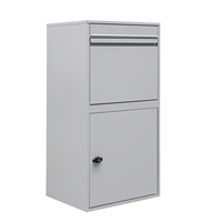 Boîte aux lettres murale résidentielle extérieure en acier inoxydable au design moderne personnalisé avec clé, en métal