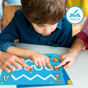 Lettera numero gruppo lettere inglesi A-Z maiuscolo penna tracciamento allenamento ripetibile cancellabile scrittura giocattolo di carta per bambini - Product Image 6