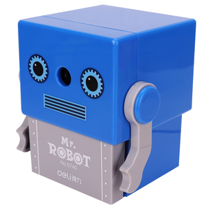 Trẻ em đặc biệt cầm tay văn phòng phẩm tự động mài BÚT CHÌ DELI 0740 dễ thương Robot bút chì mài tay màu tím - Product Image 3