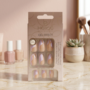 Juego de Uñas Artificiales ABS de Alta Calidad, Estilo Francés, Patrón de Almendras, Cobertura Completa, Pre-diseñadas, Efecto Gel, Puntas Medianas, con Pegamento - Product Image 3