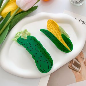 Cá Nhân Sáng Tạo Vui Màu Xanh Lá Cây Dưa Chuột Hình Dạng Cellulose Acetate Tóc Claw Clip Chất Lượng Cao Phụ Nữ Của Tóc Phụ Kiện Ngọt Ngào - Product Image 5
