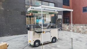 Etodevice Custom <b>Foldable</b> Design Candy Cart Wooden Mobile Food Cart for Restaurant Fast Food Outdoor - Product Image 3