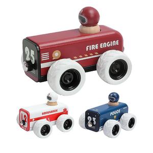 Palyset <span class=keywords><strong>de</strong></span> educación temprana tirar hacia atrás camión <span class=keywords><strong>de</strong></span> bomberos vehículo mini ambulancia coche <span class=keywords><strong>de</strong></span> juguete divertido <span class=keywords><strong>de</strong></span> madera para niños regalo <span class=keywords><strong>de</strong></span> cumpleaños - Product Image 1