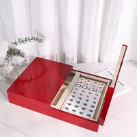 Jeu de Mahjong de Luxe Personnalisé en Acrylique avec Boîte en Bois Portable pour 2, 3 ou 6 Joueurs