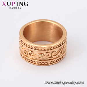 XUPING-Anillo de doble fila <span class=keywords><strong>para</strong></span> mujer y hombre, joyería de 18K, color dorado, 15989 - Product Image 2