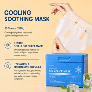 Masque facial Cryo Glace Hydratant et Rafraîchissant pour l'été – Apaise les Coups de Soleil et les Peaux Irritées – Tous Types de Peaux – Marque Privée - Product Image 2