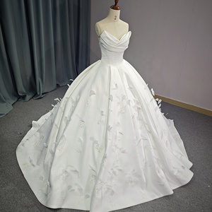 Jancember 1205 magnifique plume sans manches robe de bal robes de mariée pour femmes - Product Image 1