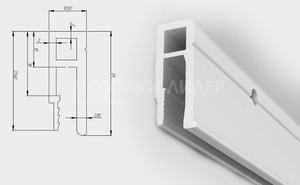 รางผ้าพีวีซียืดได้กันเสียงที่จับพลาสติกโปรไฟล์รางผนังสีขาว - Product Image 3