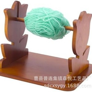 Wooden Yarn <b>Storage</b> Rack Square Shape Rotatable <b>Knitting</b> Tool For Needlework Convenient Use - Product Image 5