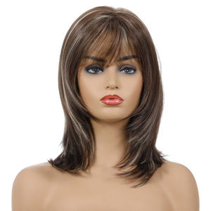 Peluca de cabello sintético de fibra química para mujer, pelo corto ondulado de oro, de alta calidad, europeo y americano - Product Image 2