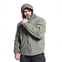 Veste polaire thermique coupe-vent à capuche pour homme, automne/hiver, style sportif, doublée polaire, color block, imprimé délavé