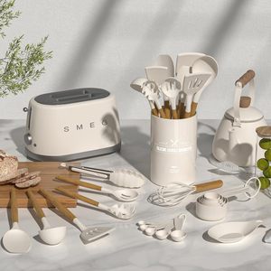 Nonstick 12-Piece Eco-Friendly Kitchen Utensil Set with Food Grade <b>Silicone</b> Wood Handles Stainless Steel Grip Utensil Support - Product Image 2