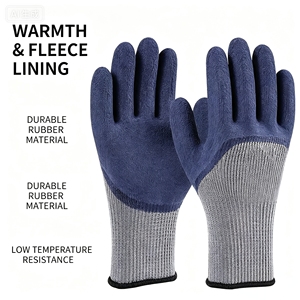 <span class=keywords><strong>Guanti</strong></span> da lavoro in maglia con polsino in pile ispessito, rivestiti in nitrile e impregnati in gomma, resistenti all'usura e al congelamento per celle frigorifere - Product Image 2