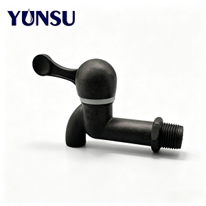 Robinet mural noir en PP anti-fuite, robuste, avec disque en céramique et structure d'étanchéité à filetage conique pour l'alimentation en eau résidentielle - Product Image 2