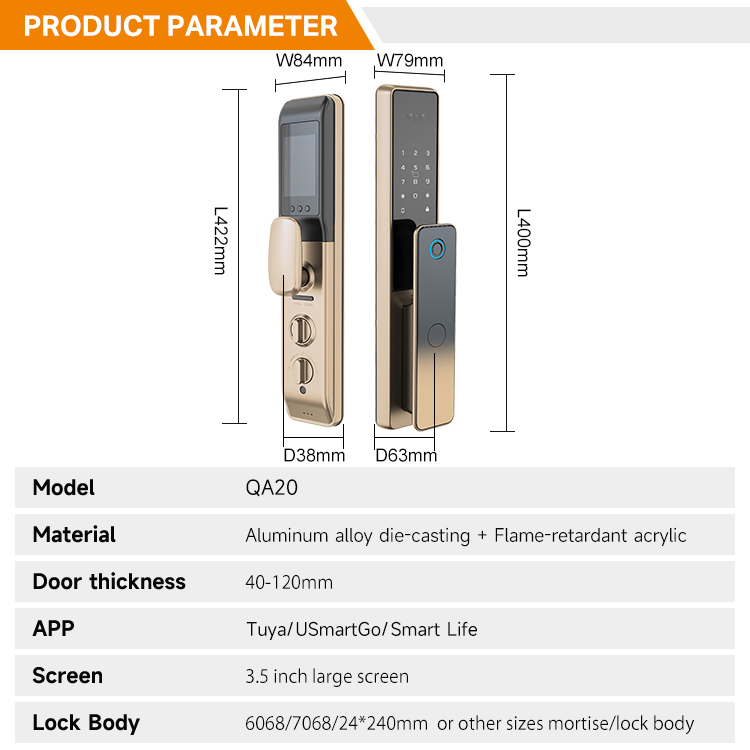 Hot-selling 3D Face Recognition Smart Door Lock with Palm Vein Fingerprint Unlock IC Card WiFi APP Security Camera for Wood Door · image 4
