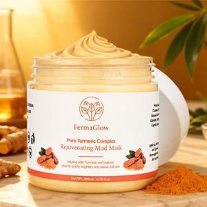 Mascarilla Facial de Arcilla de Cúrcuma Fermentada, Iluminadora, Limpiadora Profunda, Desintoxicante de Poros, Antioxidante, Renovadora de la Piel Opaca, Rejuvenecedora - Product Image 4