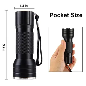 Xách tay 21 LED UV tia cực tím Đèn pin Blacklight 395nm Mini torch đèn flash cho pet nước tiểu vết bẩn đen ánh sáng đèn pin - Product Image 6