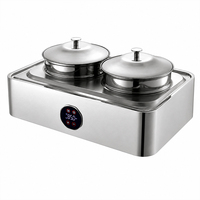 Chauffe-Plats Professionnel en Acier Inoxydable Double avec Contrôle Numérique pour Buffet, Traiteur, Hôtel et Restaurant
