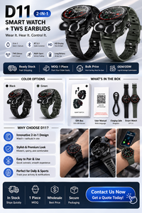 Smartwatch 2 in 1 con Auricolari D11 2026, Schermo Rotondo Full Touch da 1,46 Pollici, Chiamate BT 5.3, NFC, Auricolari TWS, Ingrosso OEM - Product Image 3