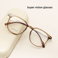 Montura de Gafas de Titanio Puro TR 2026, Anti Luz Azul, Color Té Transparente, Gafas Sencillas de Moda