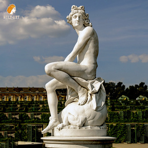 Tallado y esculturas de piedra de tamaño real, estatua de mármol Satyr y Bacchante - Product Image 4