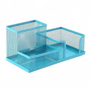 Portable Multi-Function Metal Net Pen Holder Stationery Storage Desk Organizer <b>Box</b> with Pen Holder - Product Image 4