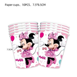 Kit de Décorations et Fournitures pour Fête d'Anniversaire <span class=keywords><strong>Minnie</strong></span> Mouse pour 10 Invités, Incluant Bannière, Nappe et Assiettes Jetables - Product Image 3