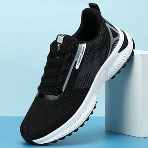 Men's White Mesh Walking <b>Shoes</b> Lace-up Round Toe Breathable Rubber Outsole EVA Midsole All Seasons Casual Sneakers - Product Image 4